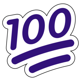 100 One-Hundred Emoji Sticker (Purple)